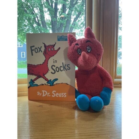 Kohls Cares Dr. Seuss Fox In Socks Plush & Book Set 15" - Picture 1 of 8